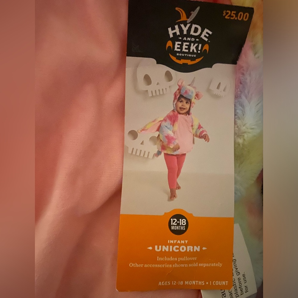 Infant Unicorn Costume - Pink and Multicolor 12/18 month
